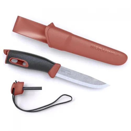 Morakniv Companion Spark Red - 4.1" Stainless Steel Blade Integrated Fire Starter