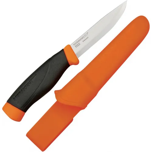 Mora Companion Knife Burnt Orange - 4.09" Stainless Steel Blade Orange Handle and Sheath