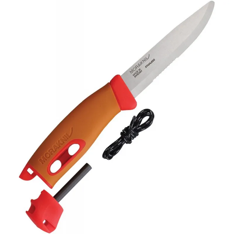 Morakniv Companion Spark Emergency - 3.89" Stainless Steel Blade Red Handle Cyclaire Knives and Tools