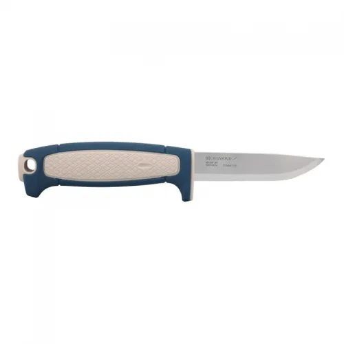 Morakniv Risberg Blueberries Fixed Blade Knife - 3.58" 12C27 Stainless Steel Blade Blue and Beige Handle