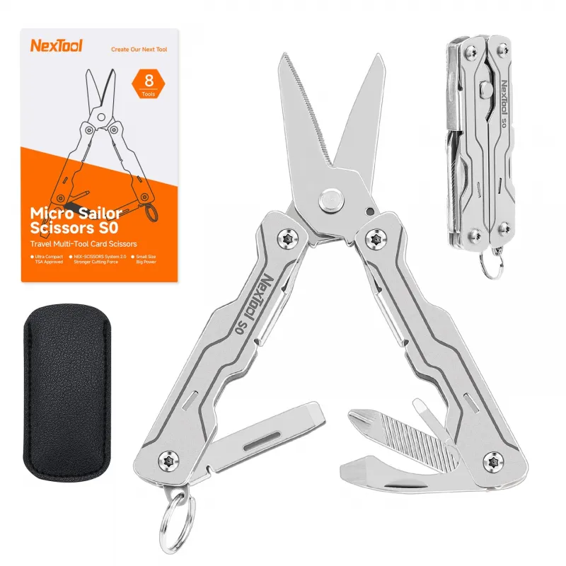 Nextool UK EDC Micro Sailor Scissors S0 Silver Compact EDC Tool with Precision Scissors Cyclaire Knives and Tools