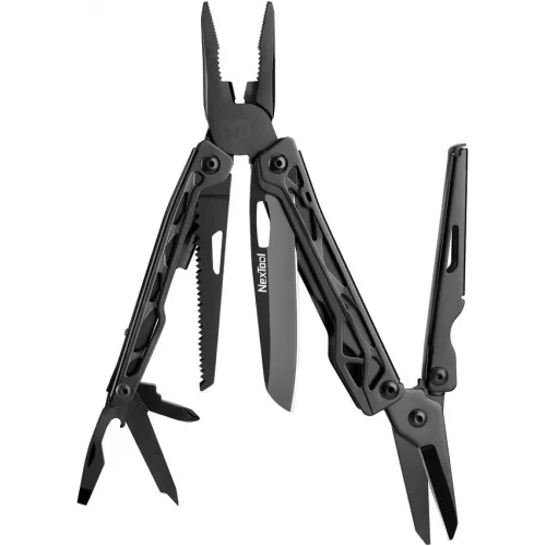 NexTool Black Knight 11-in-1 Multi-Tool with Bit Set Black Stainless Steel Handle