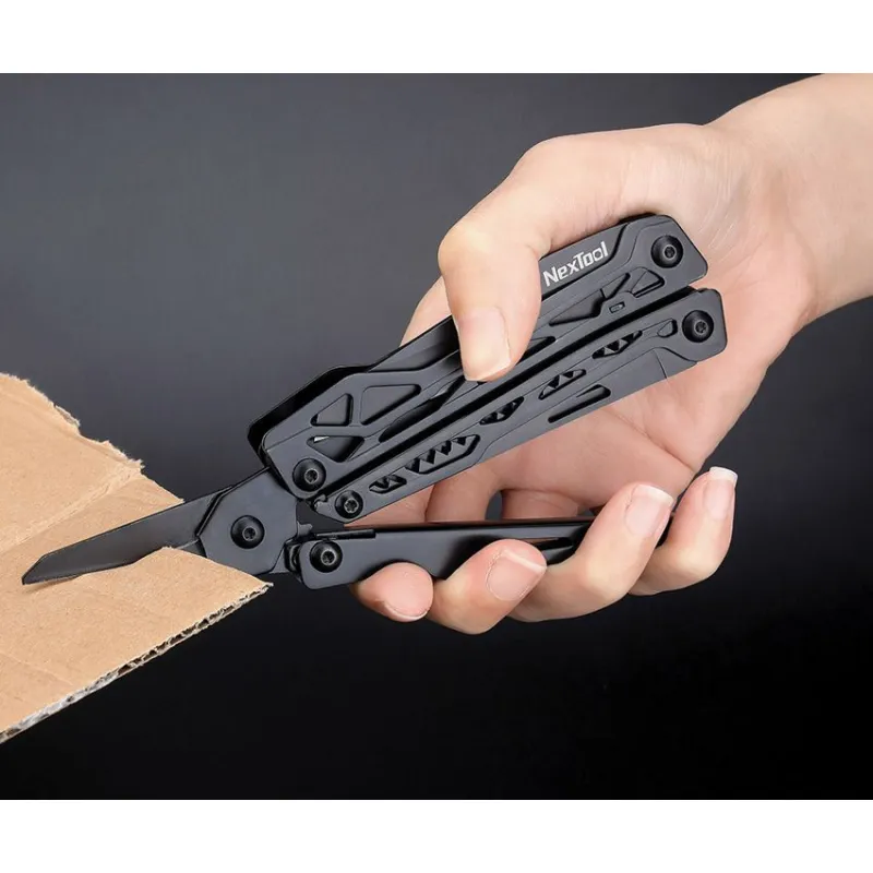 NexTool Black Knight 11-in-1 Multi-Tool with Bit Set Black Stainless Steel Handle Cyclaire Knives and Tools
