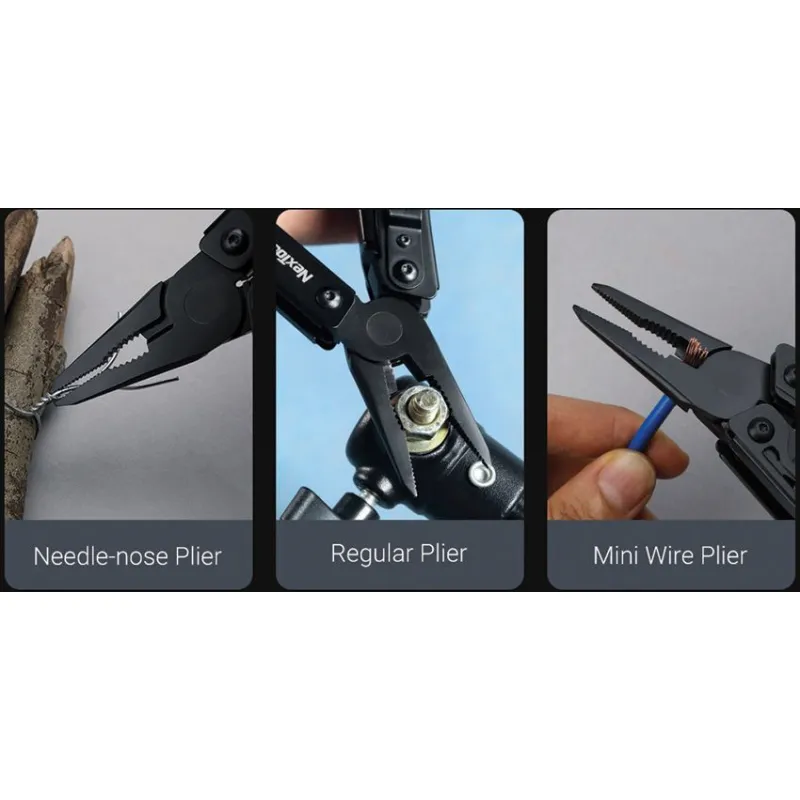 NexTool Black Knight 11-in-1 Multi-Tool with Bit Set Black Stainless Steel Handle Cyclaire Knives and Tools