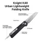 NexTool Knight K40 Folding Knife with 4mm Bit Driver – 3" Sandvik 14C28N Blade Black G10 Handle Cyclaire Knives and Tools