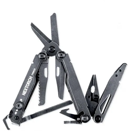 NexTorch Pioneer MT20 MultiTool Stone Grey - 15 Tools New Version Inc Glass Breaker