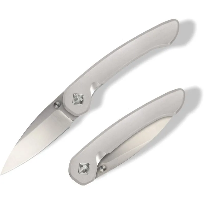 Ocaso Knives Seaton Large Pocket Knife - 2.75" Blade Silver Stainless Steel Handle Cyclaire Knives and Tools