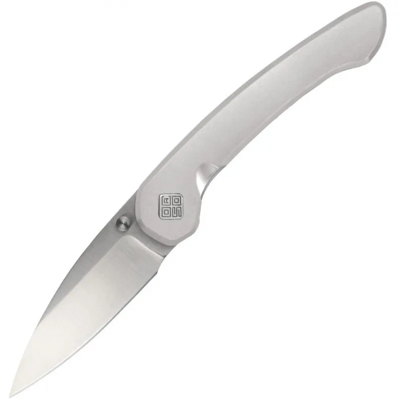Ocaso Knives Seaton Large Pocket Knife - 2.75" Blade Silver Stainless Steel Handle Cyclaire Knives and Tools