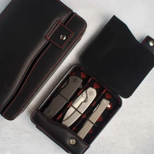 Ocaso Leather 3 Bay Knife Storage Case