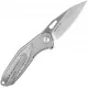 OKnife Freeze 5L Titanium Pocket Knife - 2.63" Bohler M390 Stainless Steel Blade Grey Hammered Titanium Handle Cyclaire Knives and Tools