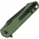 OKnife Freeze Linerlock Folding Knife - 3.25" Black 154CM Wharncliffe Blade OD Green Aluminum Handle Cyclaire Knives and Tools