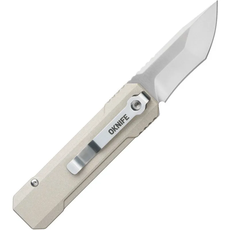 OKnife LK Button Lock Folding Knife with Integrated Rechargeable 400 Lumen White Torch - 2.5" M390 Blade Cyclaire Knives and Tools