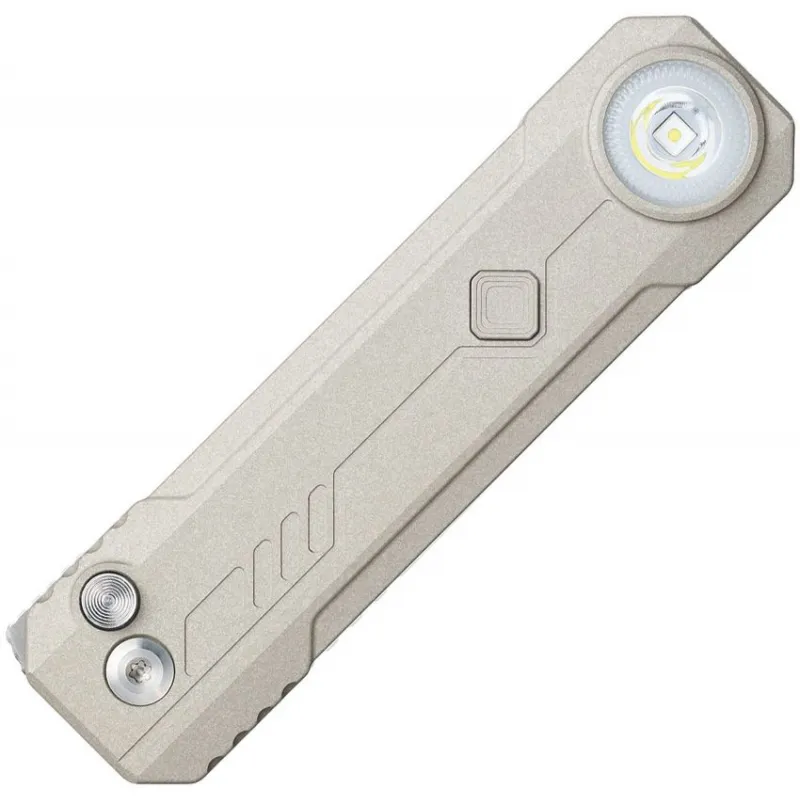 OKnife LK Button Lock Folding Knife with Integrated Rechargeable 400 Lumen White Torch - 2.5" M390 Blade Cyclaire Knives and Tools
