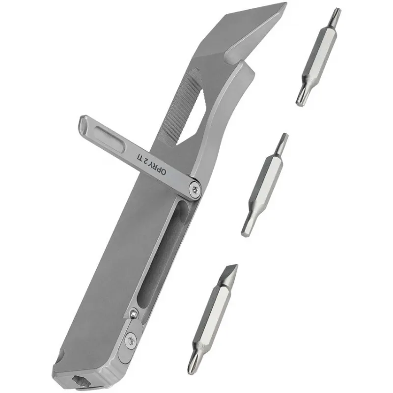 Oknife O-Pry 2 Multi-Tool Titanium - Pry, Screwdriver, 6 Sizes of Bits, Bottle Opener and More Cyclaire Knives and Tools