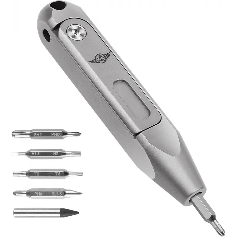 Oknife Otacle D1 Screwdriver Set Pocket Tool - 8 Sizes of Screwdriver Bits Grey Titanium Cyclaire Knives and Tools