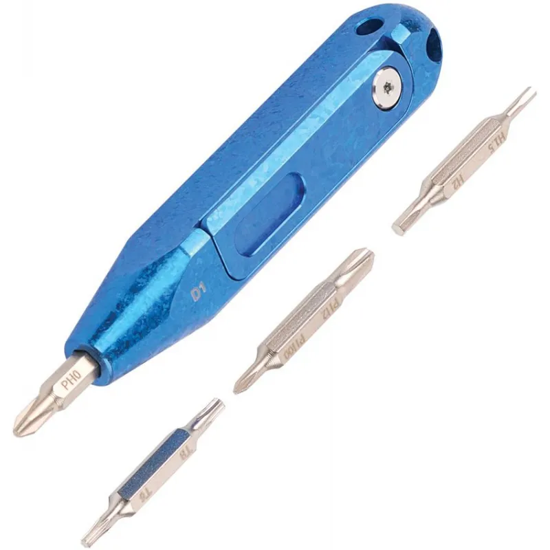 Oknife Otacle D1 Screwdriver Set Pocket Tool - 8 Sizes of Screwdriver Bits Snowflake Blue Titanium Cyclaire Knives and Tools