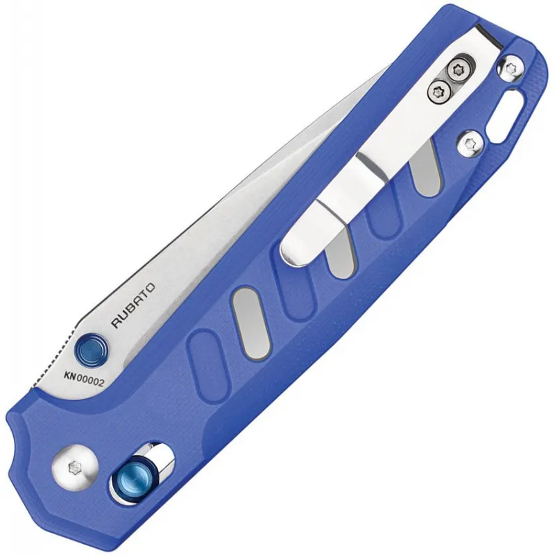 Oknife Rubato Rail Lock Folding Knife - 3.5" 154CM Tactical Tanto Blade Blue G10 Handle Cyclaire Knives and Tools