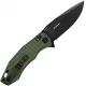 OKnife Spurdog Linerlock Folding Knife - 2.88" Black D2 Steel Blade OD Green Frag Pattern Aluminum Handle Cyclaire Knives and Tools