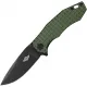 OKnife Spurdog Linerlock Folding Knife - 2.88" Black D2 Steel Blade OD Green Frag Pattern Aluminum Handle Cyclaire Knives and Tools