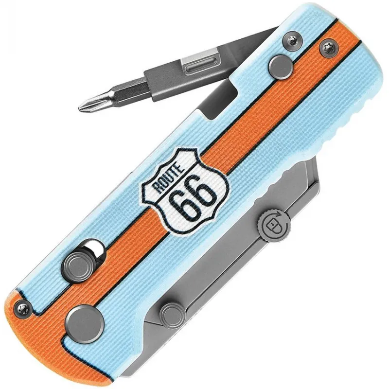 Oknife Otacle U1 Pro Folding Utility Knife - 2.23" SK5 Razor Blade Screwdriver Route 66 Handle Artwork  Cyclaire Knives and Tools