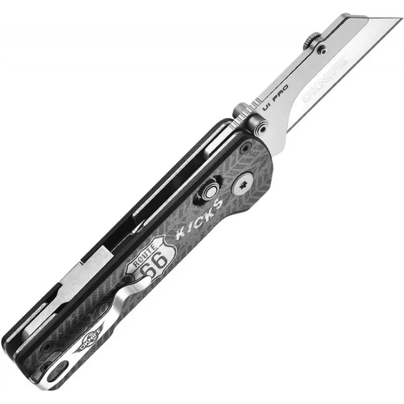 Oknife Otacle U1 Pro Folding Utility Knife - 2.23" SK5 Razor Blade Screwdriver Route 66 Ride Handle Artwork  Cyclaire Knives and Tools