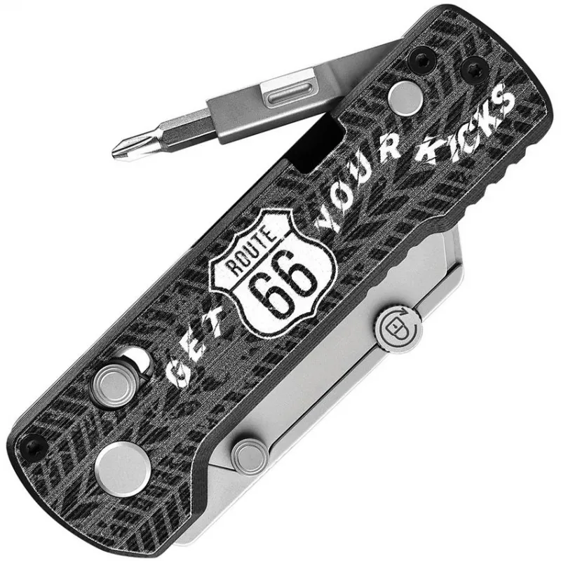 Oknife Otacle U1 Pro Folding Utility Knife - 2.23" SK5 Razor Blade Screwdriver Route 66 Ride Handle Artwork  Cyclaire Knives and Tools