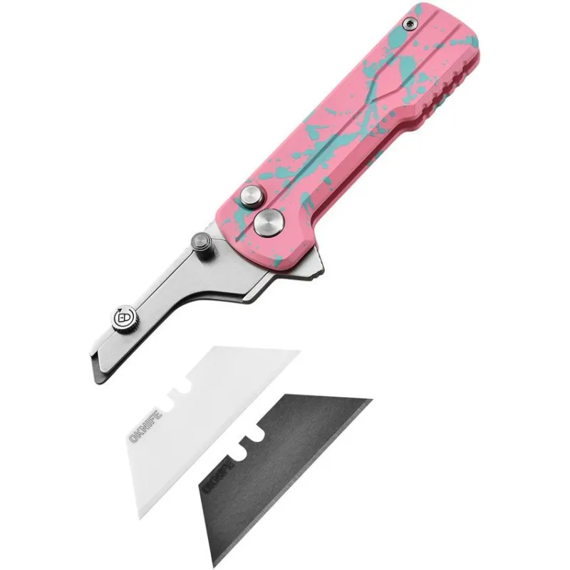 OKnife Otacle U1 Ultra Zombie Pink Super Aluminum Pocket Folding Utility Knife with Ceramic Blade Cyclaire Knives and Tools