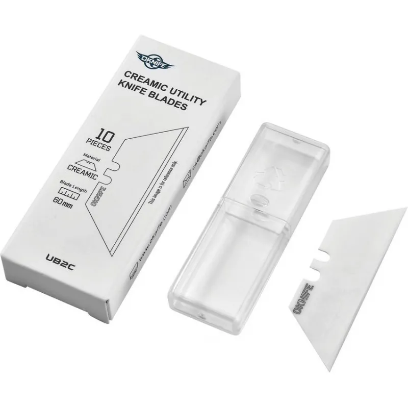 OKnife Ceramic Utility Blades White - Pack of 10 Cyclaire Knives and Tools