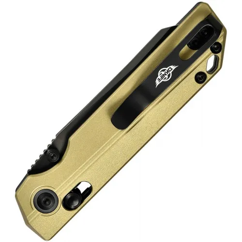Oknife XEN Raillock Folding Knife - 3.13" Black Nitro-V Sheepsfoot Blade Olive Green OAL Titanium Handle