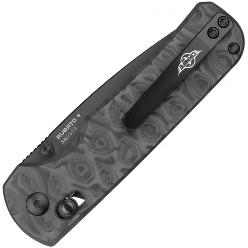 Oknife Rubato 4 Rail Lock Folding Knife - 4" Black Finish CPM-S35VN Blade Carbon Fiber Handle