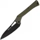 Ontario Camp Plus Folding Knife - 5.5" Black Powder Coated Cleaver Blade Green Handle Cyclaire Knives and Tools