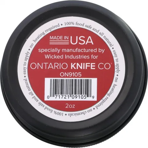 Ontario OKC Wax 2oz Tin of Protectant Wax for Knives, Wood, Micarta, Leather