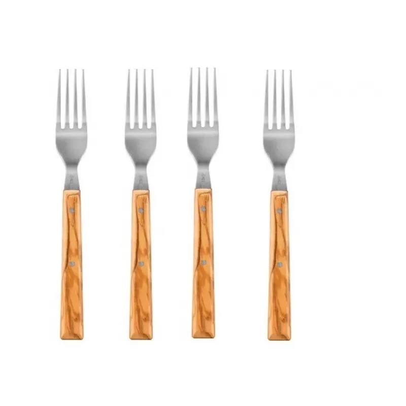 Opinel Sylve Fork with Olive Handle Pack of 4 Cyclaire Knives and Tools