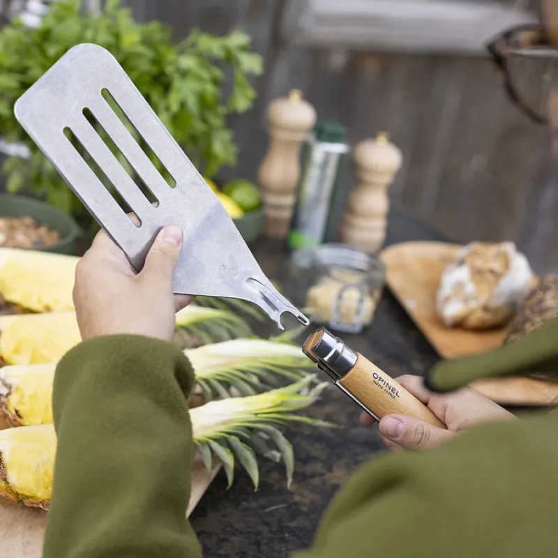 Opinel 3 Piece Premium Barbecue Set - Folding Knife, Spatula and XL Tongs Cyclaire Knives and Tools