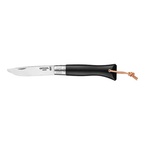 Opinel Neo6 Opiflex UK EDC Folding Knife - 2.75" Stainless Steel Rounded Tip Blade Ebony Wood Handle
