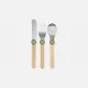 Opinel Le Petit Olive Green Gourmet Set for Kids - Knife (without cutting edge) Fork and Spoon Cyclaire Knives and Tools