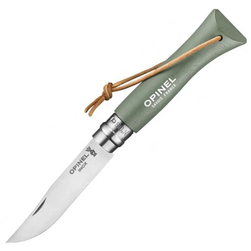 Opinel No. 6 Sage Colorama Pocket Knife - 2.75" Stainless Steel Blade Cyclaire Knives and Tools