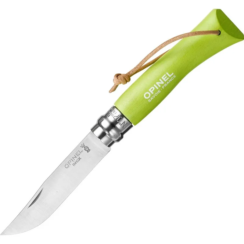 Opinel No.7 Anise Colorama Pocket Knife - 3.14" Stainless Steel Blade Cyclaire Knives and Tools