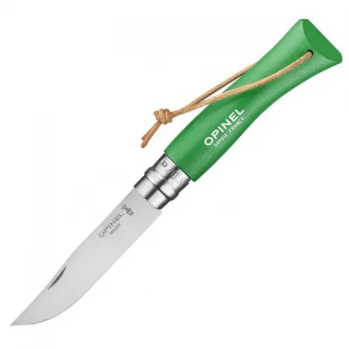 Opinel No.7 Green Colorama Pocket Knife - 3.14" Stainless Steel Blade