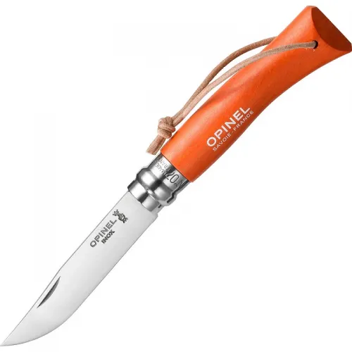 Opinel No.7 Orange Colorama Pocket Knife - 3.14" Stainless Steel Blade