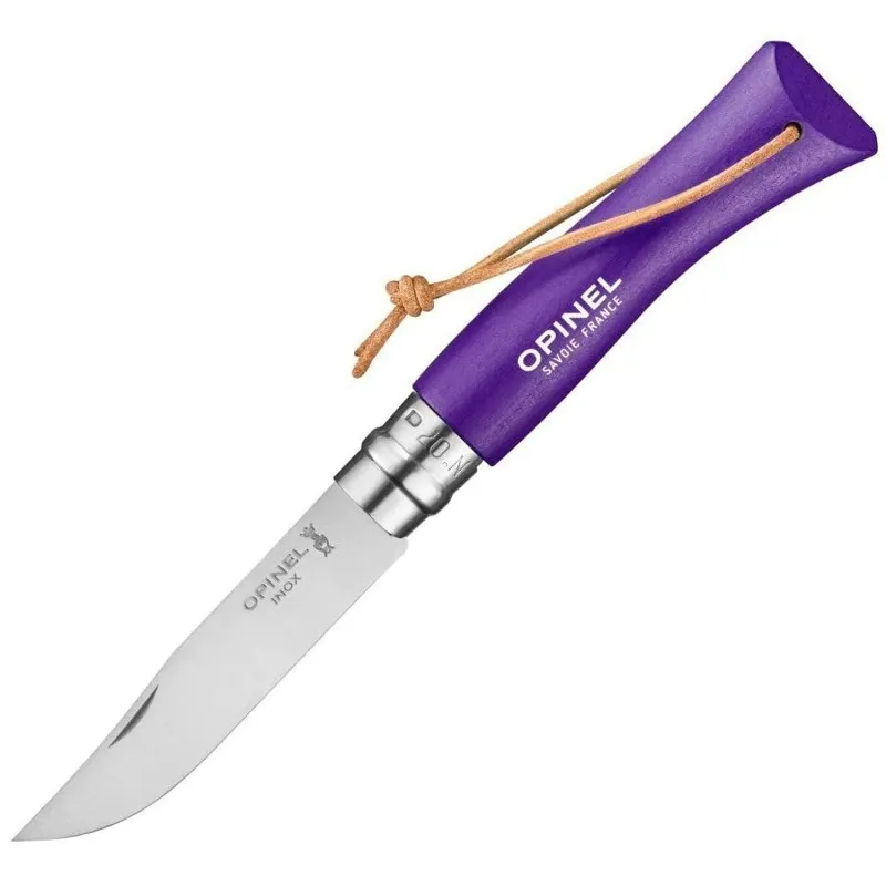 Opinel No.7 Violet Colorama Pocket Knife - 3.14" Stainless Steel Blade Cyclaire Knives and Tools