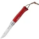 Opinel No.8 Folding Pocket Knife Red - 3.34" Stainless Steel Blade Red Beechwood Handle Cyclaire Knives and Tools