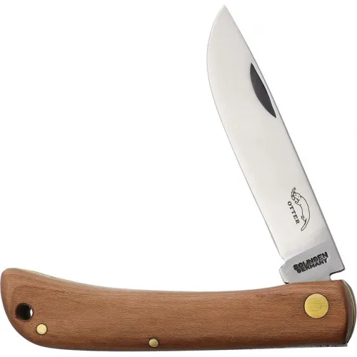 Otter Mercator UK EDC Small Hippekniep Pocket Knife - 3" Carbon Steel Blade Plumwood Handle