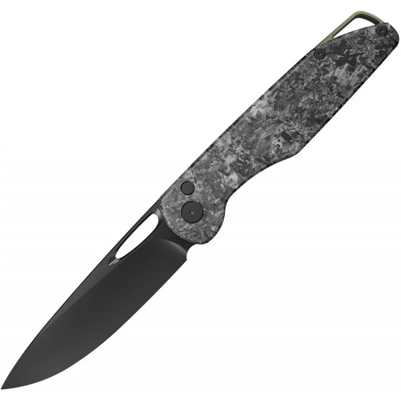 Outdoor Edge Kaytan Pocket Knife - 3.3" Black DP Blade Carbon Fiber Forged Handle Cyclaire Knives and Tools