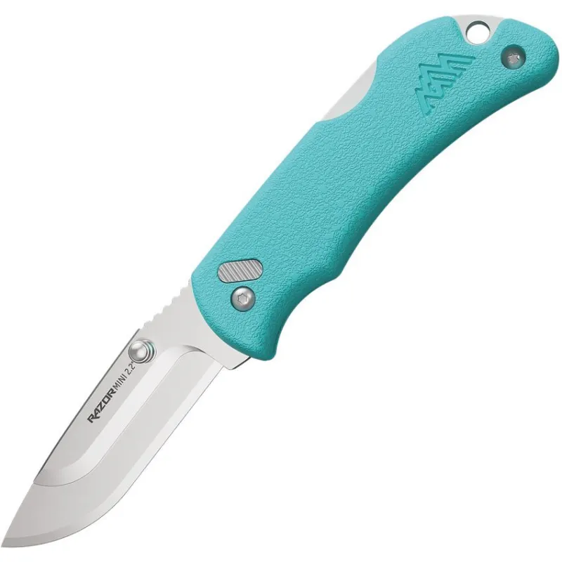 Outdoor Edge Razor Mini Lockback Knife Teal - 2.2" Replaceable 420J2 DP Blade Teal ABS Handle Cyclaire Knives and Tools