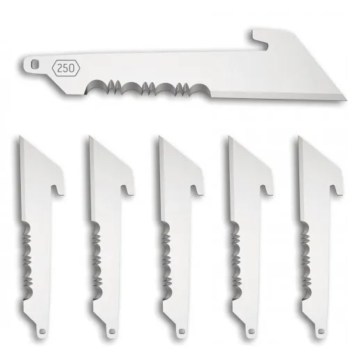 Outdoor Edge 2.5" Serrated Replacement Blades 6 Pack Stainless Steel