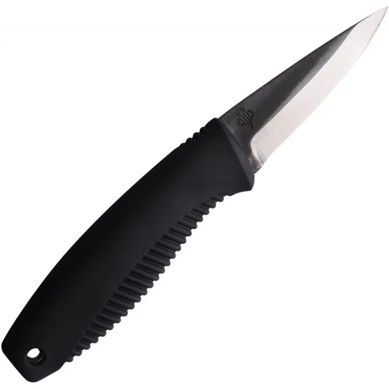 Peltonen Knives M23 Ranger Cub Knife - 2.63" Natural Finish Carbon Steel Blade Black TPE Handle Kydex Sheath Cyclaire Knives and Tools