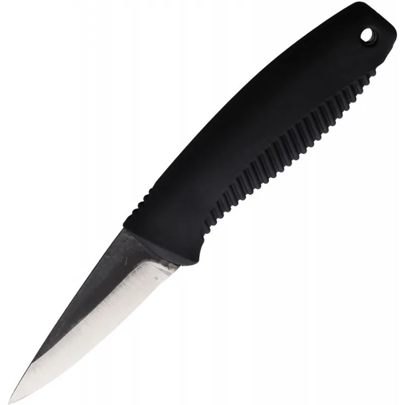 Peltonen Knives M23 Ranger Cub Knife - 2.63" Natural Finish Carbon Steel Blade Black TPE Handle Kydex Sheath Cyclaire Knives and Tools