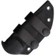 Petrified Fish Beluga Fixed Blade Knife - 3.63" Black Stonewash K110 Stainless Blade Black and Orange G10 Handle Cyclaire Knives and Tools