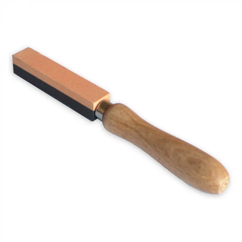 Prandi Sharpening Stone for Axes 40x100mm Double Grain 180/400 Wooden Handle Cyclaire Knives and Tools